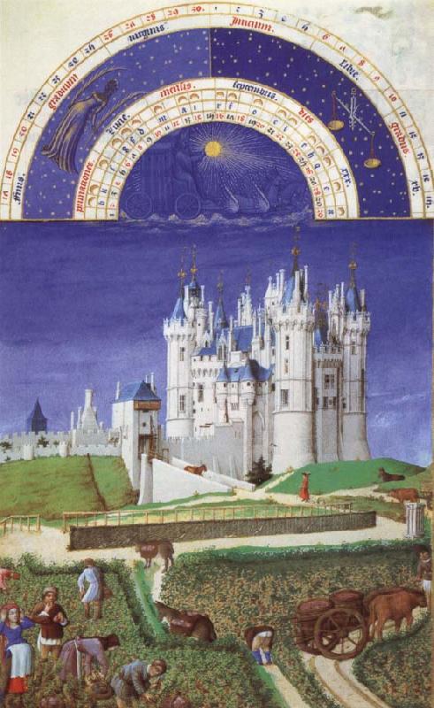 unknow artist Brothers Van Limburg September, page from the Tres riched heures du duc the Berry France oil painting art
